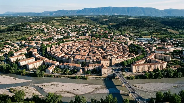 Vue aérienne — Alpes-de-Haute-Provence — illustration, ne représente aucun établissement
