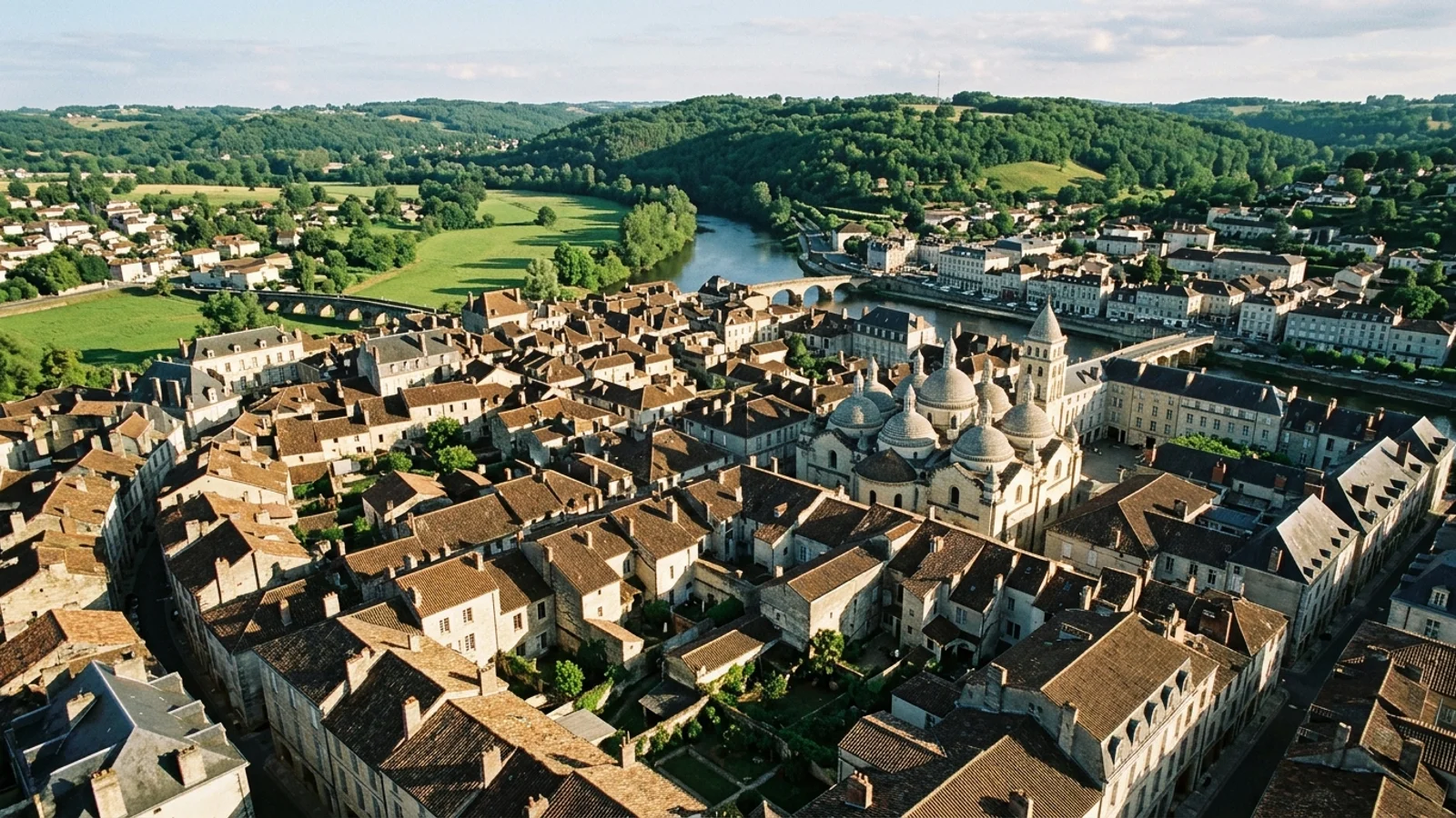 Paysage Dordogne — illustration, ne représente aucun établissement