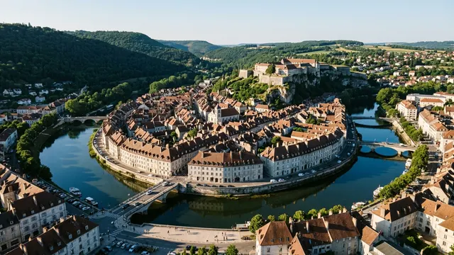 Vue aérienne — Doubs — illustration, ne représente aucun établissement