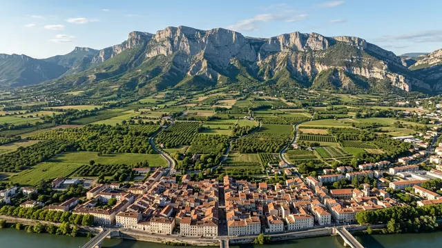 Vue aérienne — Drôme — illustration, ne représente aucun établissement