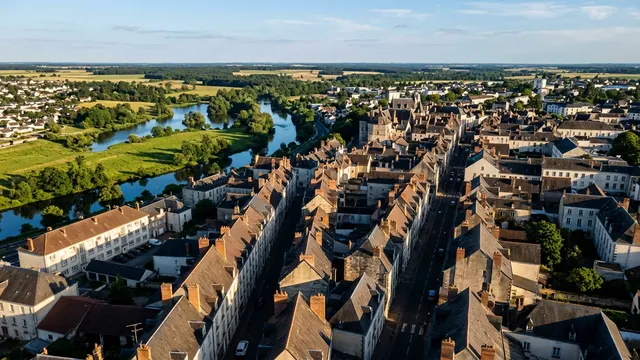 Vue aérienne — Indre — illustration, ne représente aucun établissement