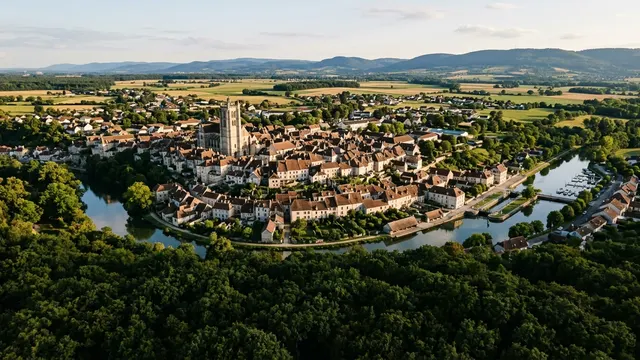 Vue aérienne — Jura — illustration, ne représente aucun établissement